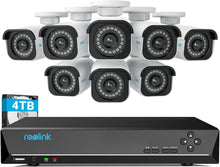 Load image into Gallery viewer, 8MP PoE Security Camera Set - Weatherproof 4K 24/7 Surveillance with App Control