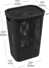 Load image into Gallery viewer, Versatile 60L Laundry &amp; Storage Baskets - Slim Black Hampers for Modern Homes