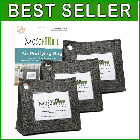 Bamboo Charcoal Stand-Up Air Purifying Bags - Effective Room Deodorizer 3 Pack