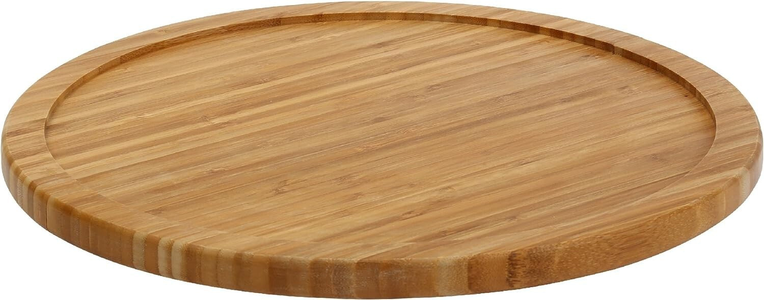 Versatile 14-Inch Bamboo Turntable - Non-Skid Solution for Home Organization