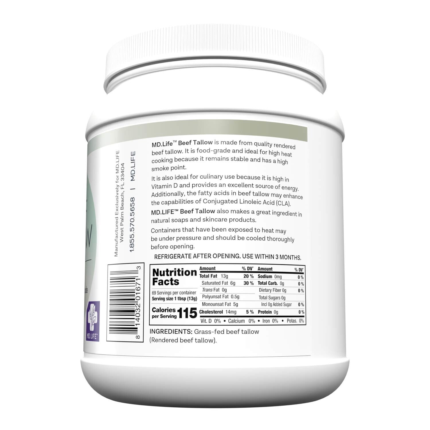 Keto-Friendly 4-Pack Beef Tallow - Nutrient-Rich Cooking Fat for Healthier Meals