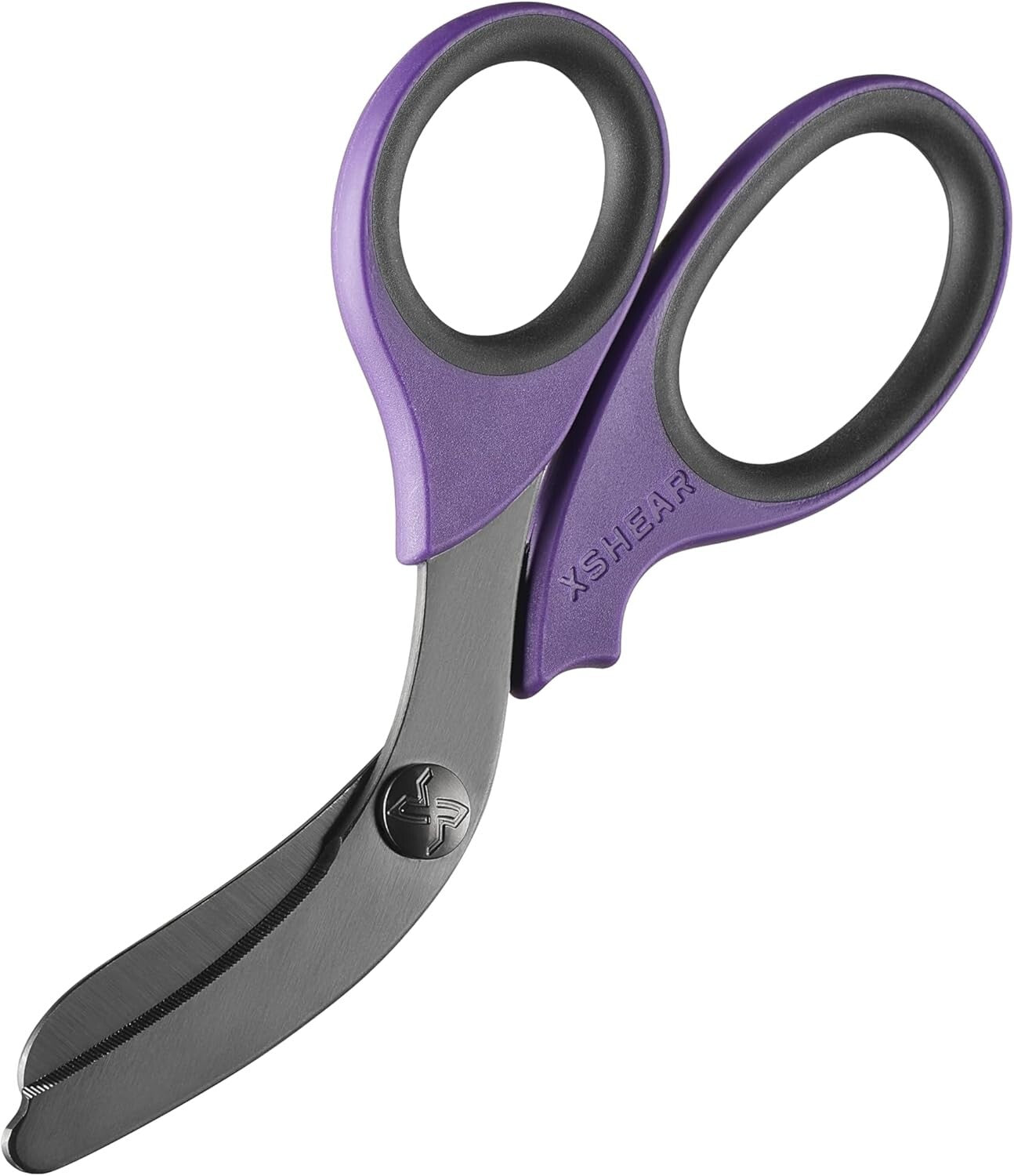 Durable 7.5" Stainless Steel Trauma Scissors with Comfort Grip - Purple/Black