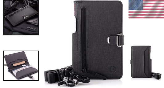 Dango Slim Minimalist RFID Travel Wallet - Bifold & Document Holder in Black