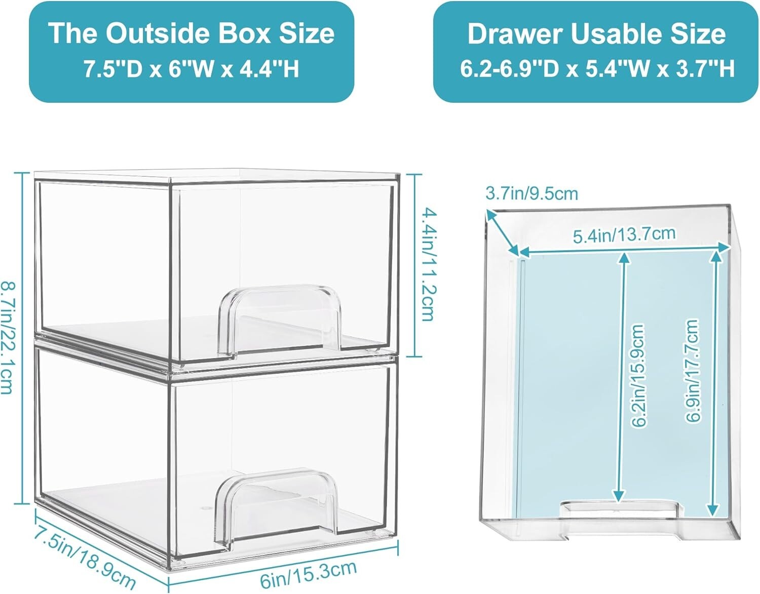 Durable Stackable Storage Bin Set with Pull-Out Handles - Perfect for Any Room