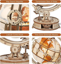 Load image into Gallery viewer, Educational 180pcs 3D Wooden Puzzle Globe with LED: Perfect for Home Decoration