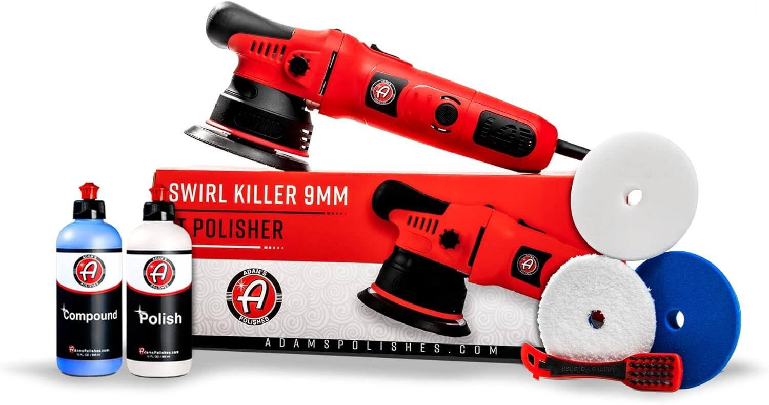 9mm Dual Action Car Polisher Kit with Polish & Compounds for Flawless Detailing