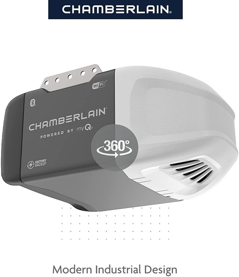 Smart Garage Door Opener with Battery Backup, Remote Control & Quiet Operation