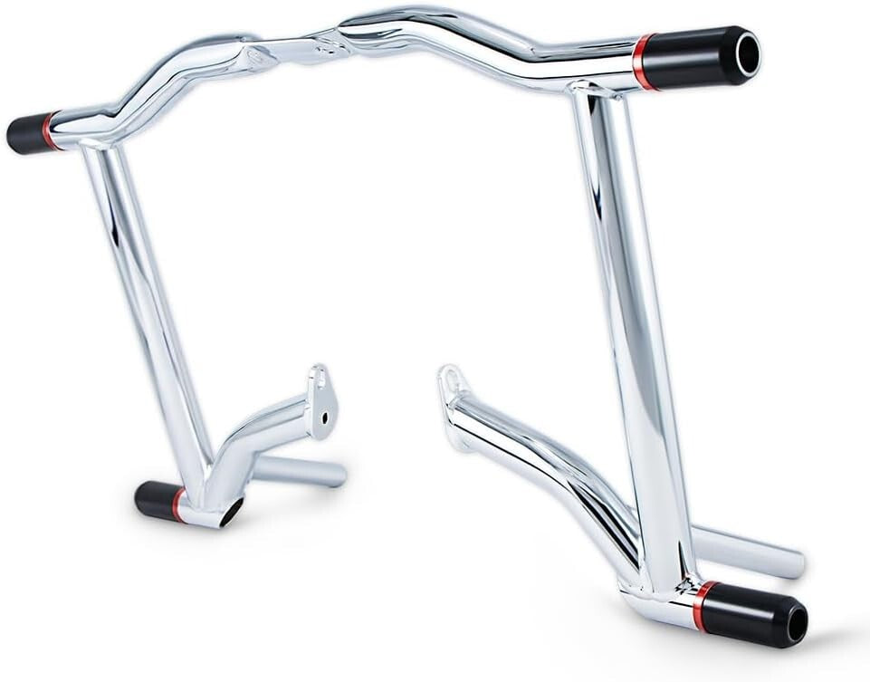 Adjustable Chrome Saddle Bag Protection Set for 2009-2025 Harley Davidson Bikes