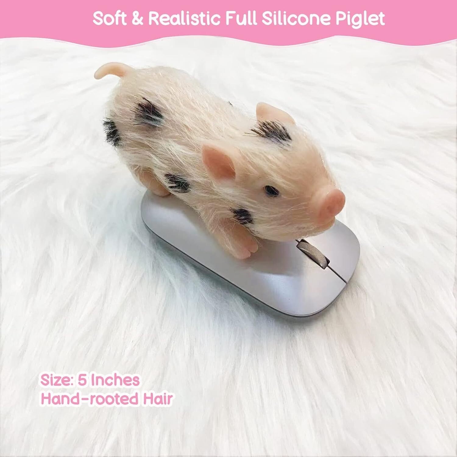 Adorable 5 Inch Realistic Silicone Piglet with Gift Box - Perfect for Kids