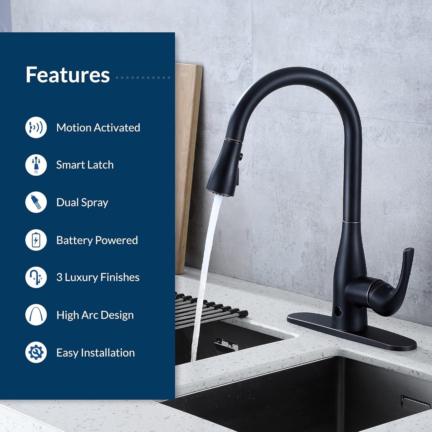 Modern Touchless Kitchen Faucet in Brushed Nickel with Retractable Hose Feature