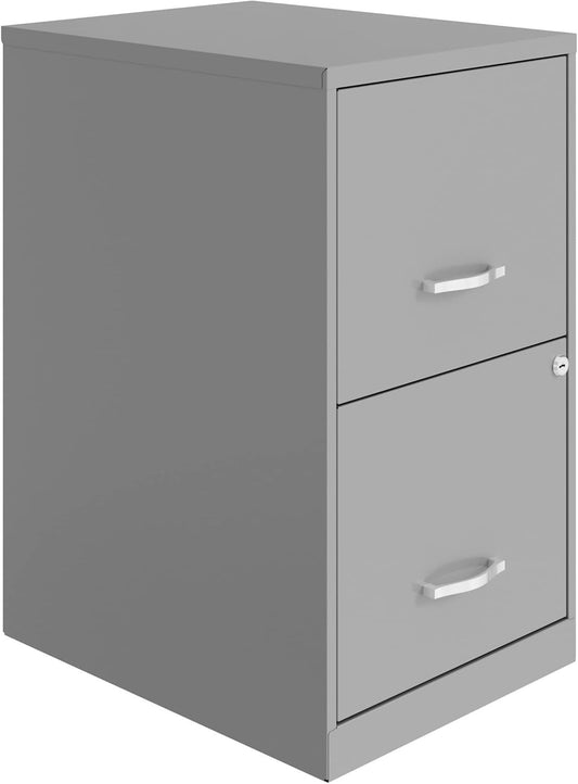 Durable 2-Drawer Silver File Cabinet - Secure Storage for Letter-Size Files