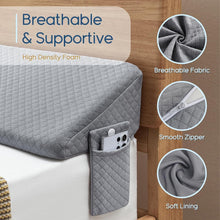 Load image into Gallery viewer, High-Density Foam King Size Bed Wedge Pillow - Grey Gap Filler with Pockets