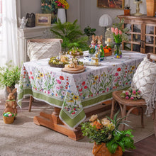 Load image into Gallery viewer, Stain-Resistant Floral Table Cover with Lace, Perfect for Spring/Summer Events