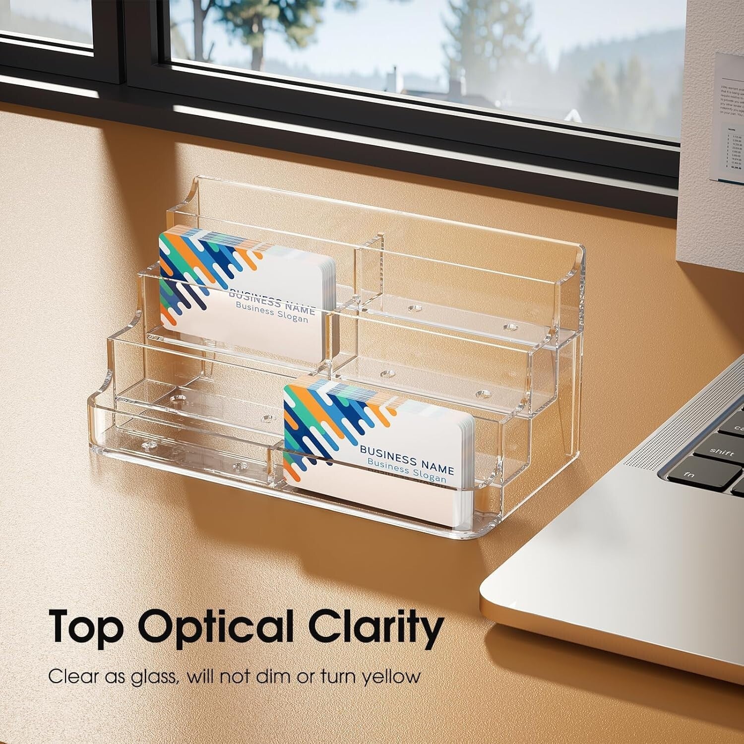 Elevate Your Desk with a Polished 8-Pack Acrylic Business Card Display Holder