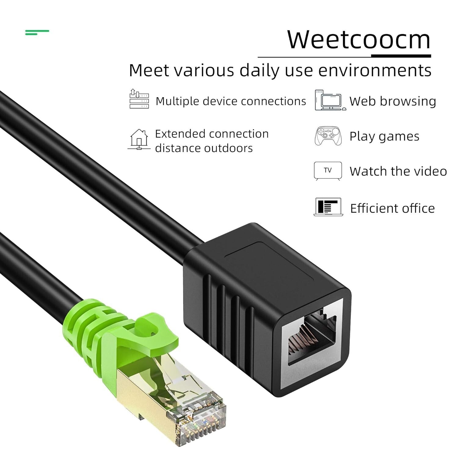 Angled 100ft Cat6a Ethernet Extension Cable with Premium Shielding - RJ45 Design