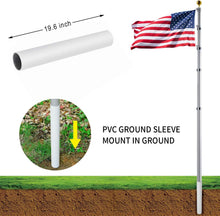 Load image into Gallery viewer, Outdoor Telescopic Flag Pole with 3x5 Polyester American Flag for Yard Use