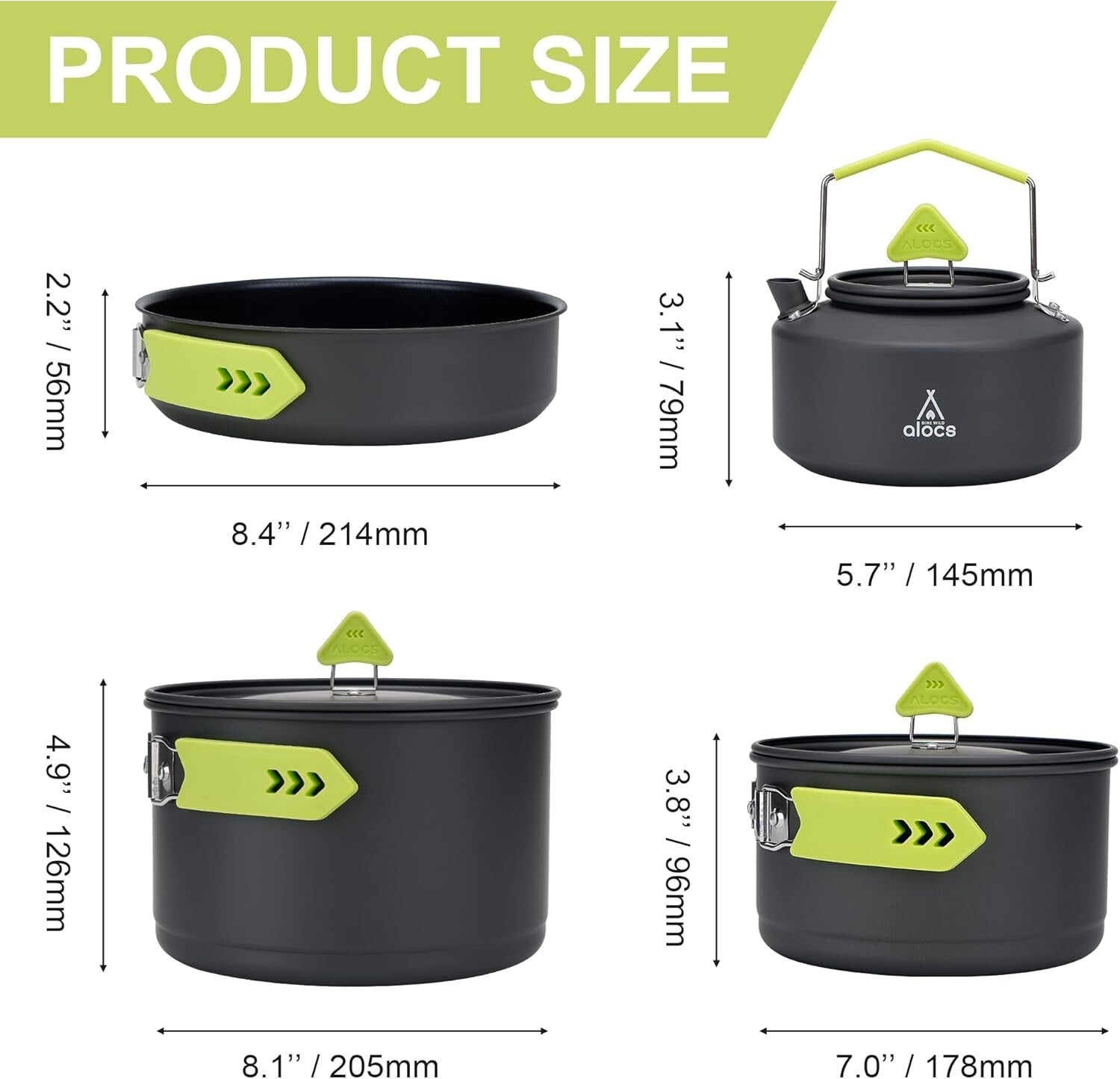 18-Piece Non-Stick Camping Cookware Set for 4-6 People - Ultra Lightweight Gear