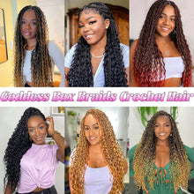 Load image into Gallery viewer, Goddess Boho Box Braids Crochet Hair - 30 Inch, 8 Packs for Effortless Style