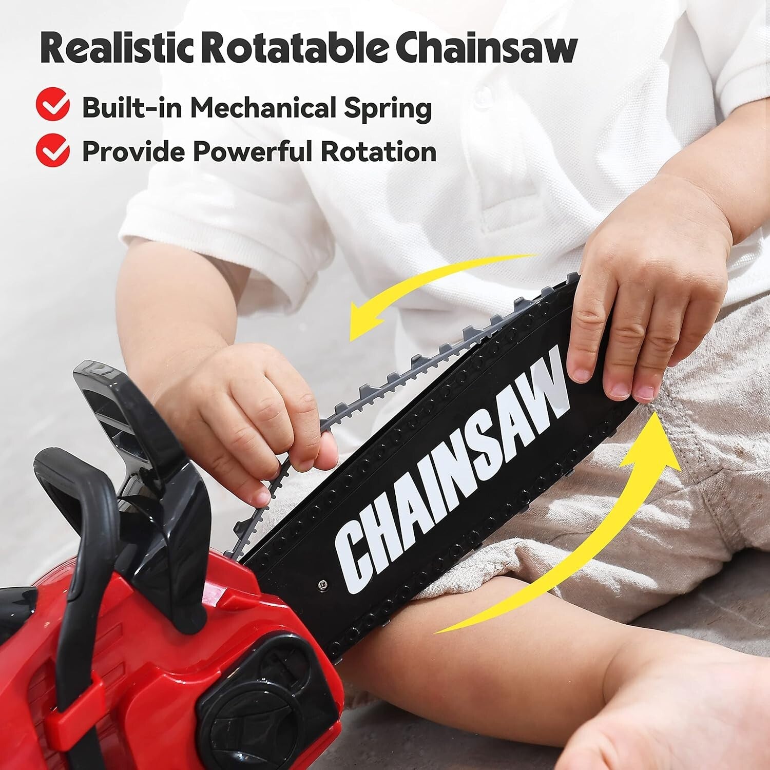 Outdoor Pretend Play Chainsaw Toy with Sound for Boys and Girls Ages 3-8