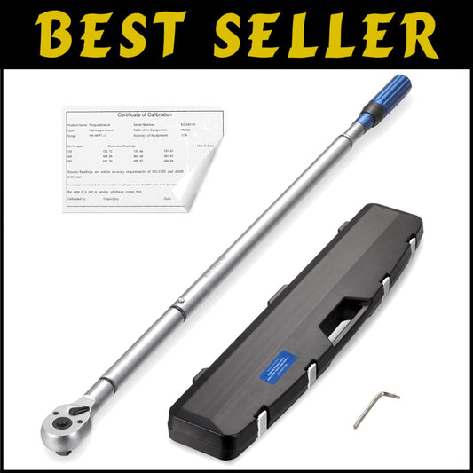 High Precision 3/4-Inch Drive Click Torque Wrench Set: 100-600ft.lb Accuracy