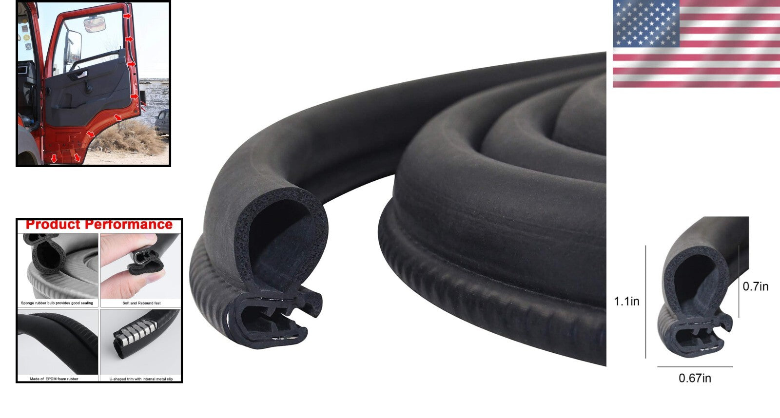 32.8ft Weather Stripping Truck Door Seal - Noise Reduction & Easy Install