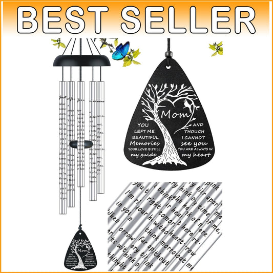 Aluminum Sympathy Wind Chimes with Soothing Notes - Thoughtful Memorial Gift