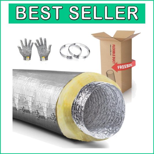 Durable 4 Inch Insulated Flexible Duct - Ideal for HVAC and Ventilation