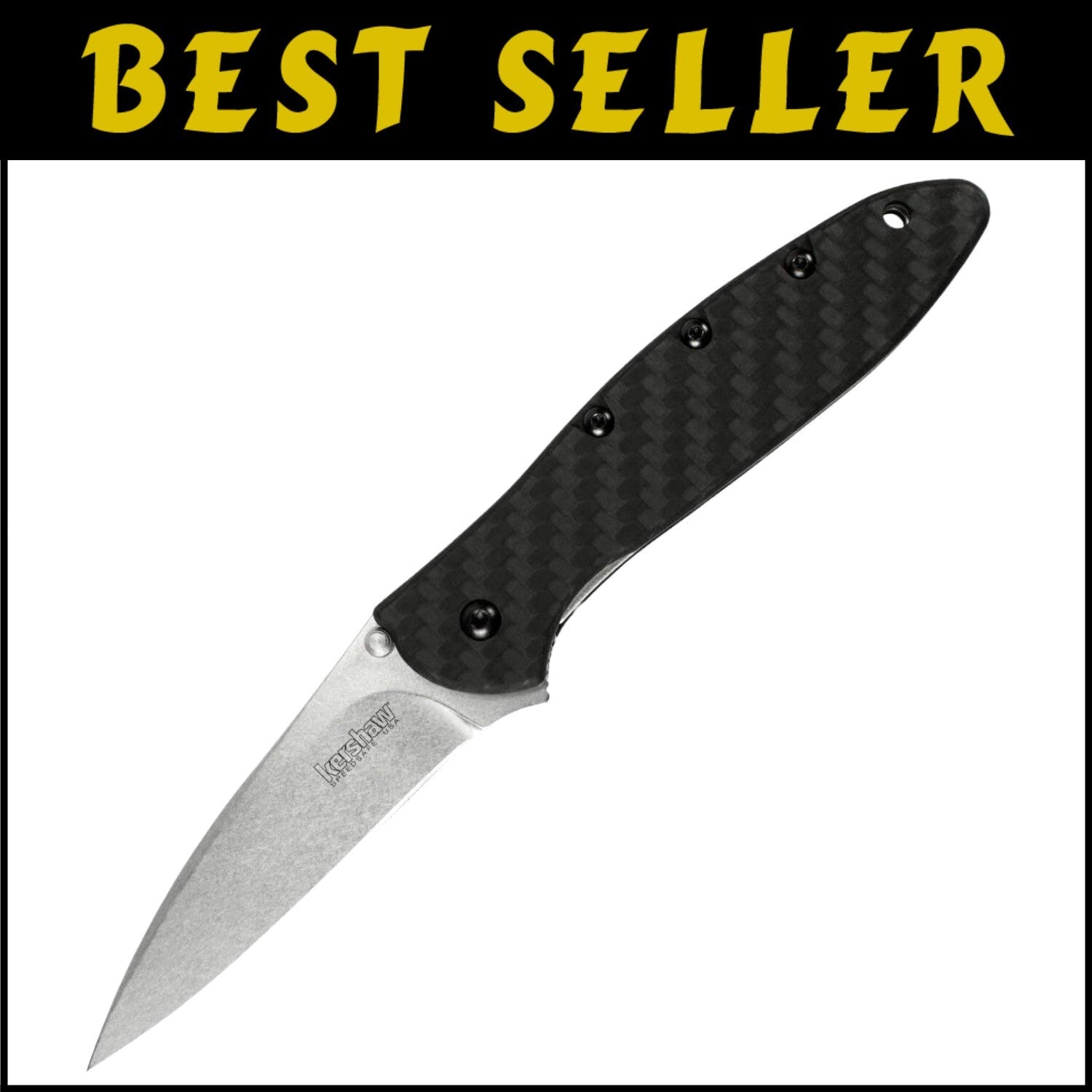 Elegant Kershaw Pocket Knife: 3" Drop Point Blade with SpeedSafe Technology