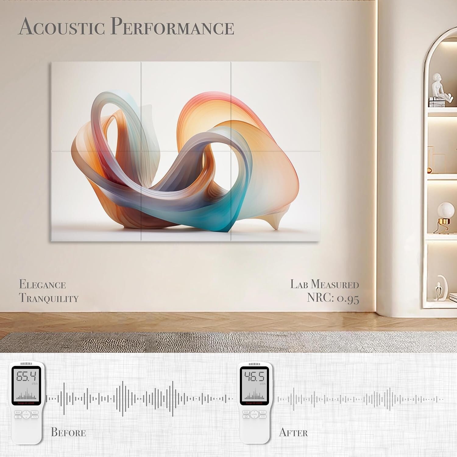 Decorative Acoustic Wall Panels, Artful Sound Absorbing Panels 72 X 48 Inches