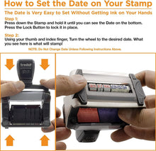 Load image into Gallery viewer, Professional Self-Inking 12-Message Date Stamp for Efficient Document Management