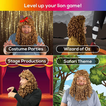 Load image into Gallery viewer, Professional Cowardly Lion Costume Wig - Adjustable Mane &amp; Beard for Age Groups