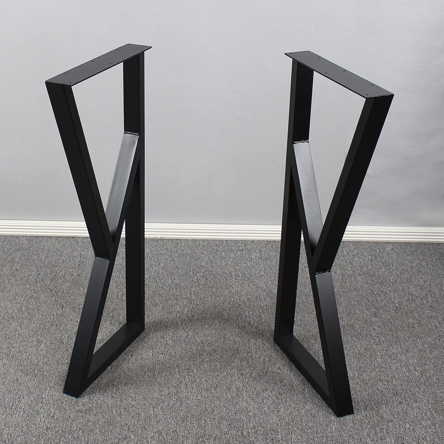 Heavy-Duty 35'' Rustic K-Shape Table Legs - Ideal for Industrial Style Furniture