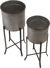 Load image into Gallery viewer, Modern Set of 2 Iron Planters with Stands - Perfect for Your Indoor Jungle