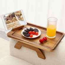 Load image into Gallery viewer, Adjustable Armrest Table with 360° Phone Holder - Modern Acacia Wood Design