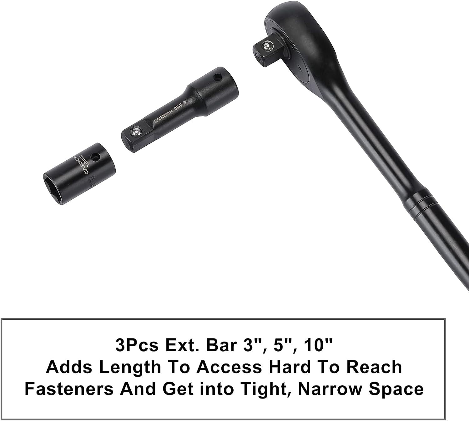 Complete Chrome Vanadium 70-Piece Impact Socket Set with Black Phosphate Finish