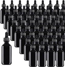 Load image into Gallery viewer, Elegant 48-Piece 2oz Black Boston Round Dropper Bottle Set for Easy Storage