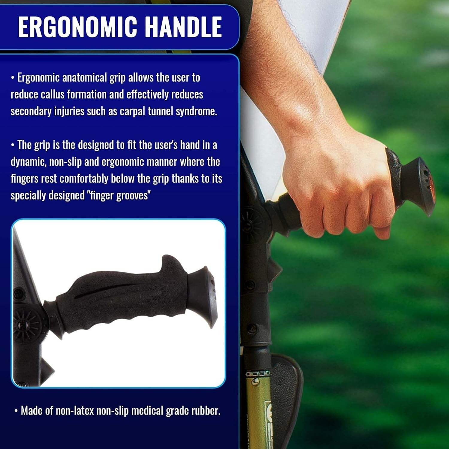 Ergonomic Forearm Crutches with Knee-Rests & LED Lights - Adjustable 5' to 6'6"