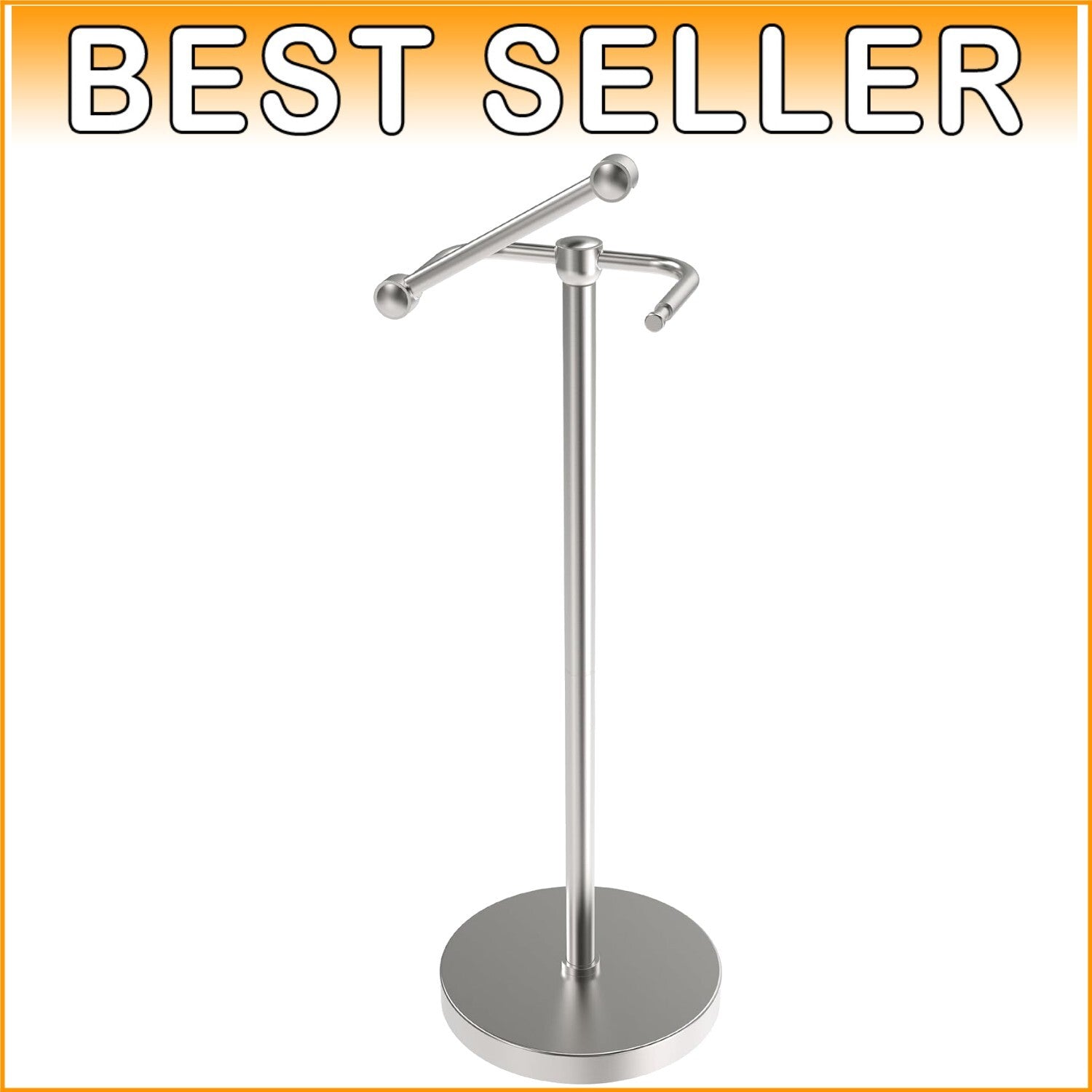 Floor Standing Toilet Paper Holder – Pivoting Stainless Steel with Stable Base