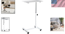Load image into Gallery viewer, Height Adjustable Mobile Laptop Desk Cart - Ergonomic White Overbed Solution