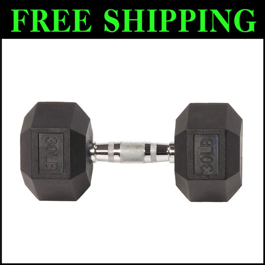 Reliable 30lb Hand Weights - Rubber Encased Dumbbells for Full Body Workouts