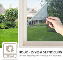Load image into Gallery viewer, One Way Daytime Privacy Window Film - Black-Silver UV Blocking Tint 23.6x13.1ft