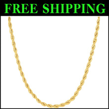Load image into Gallery viewer, Layered Luxury: 24K Gold Plated 3mm Chain Necklace - Perfect for Any Style