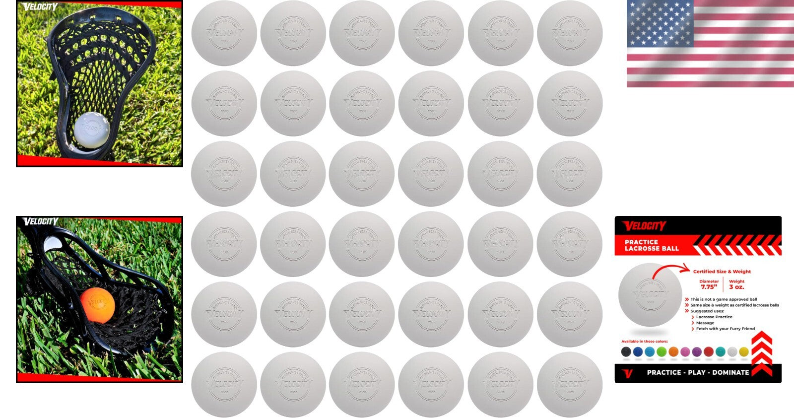 Versatile Lacrosse Balls - 36 Pack, Ideal for Practice and Massage Therapy