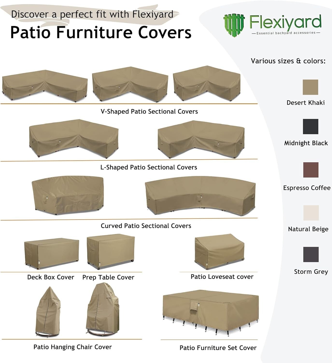 Durable L-Shaped Sofa Cover for 83 x 115 Inch Sectionals - Weatherproof Design