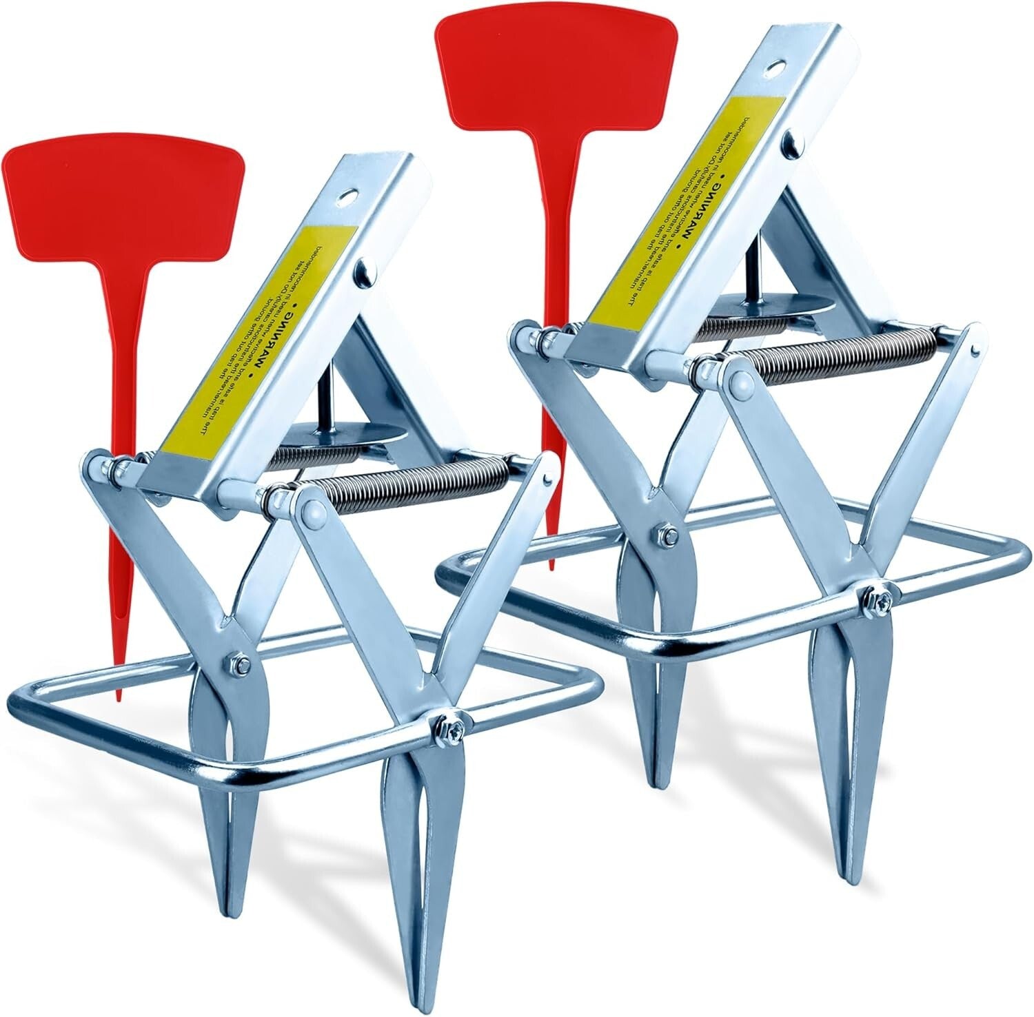 Fast-Acting 2 Pack Mole Traps - Rust-Proof Scissor Design for Quick Pests Kill