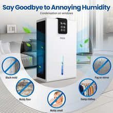 Load image into Gallery viewer, 98 OZ Portable Dehumidifier for 1000 sq.ft Home - 7 LED Colors &amp; Quiet Operation