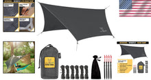 Load image into Gallery viewer, 11x9 ft Waterproof Camping Tarp with Guy Lines &amp; Carry Bag - Adventure Ready