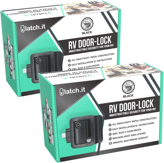 Durable Water-Resistant RV Door Locks - Easy Install with 4 Keys Included