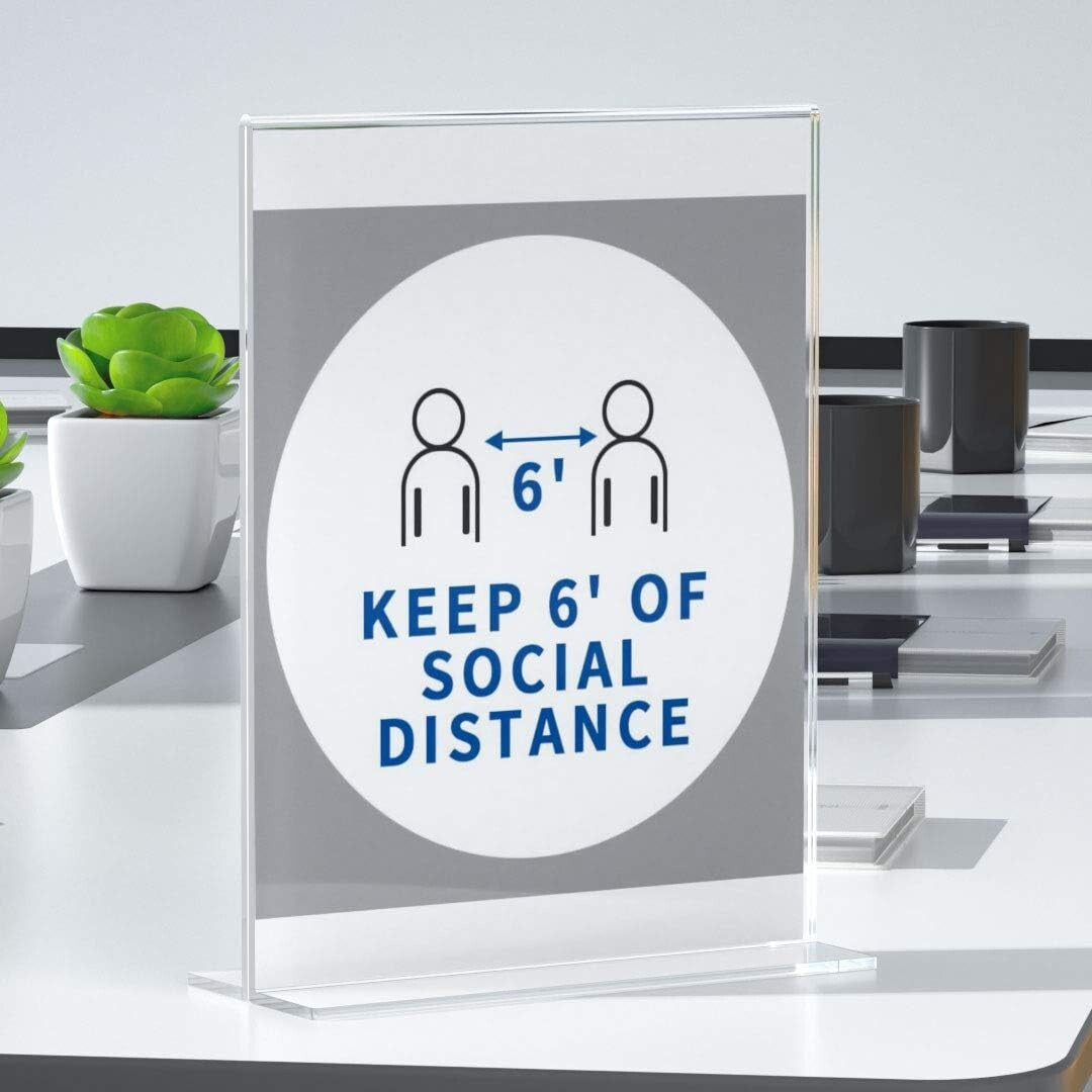 12 Count Acrylic T-Shape Sign Holders - 8.5 x 11 Inches for Effective Marketing