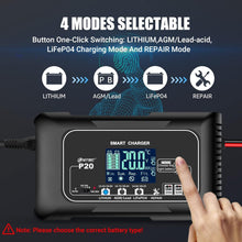 Load image into Gallery viewer, Smart Car Battery Charger - 20 Amp/12V &amp; 24V Compatible with Multi-Vehicle Use